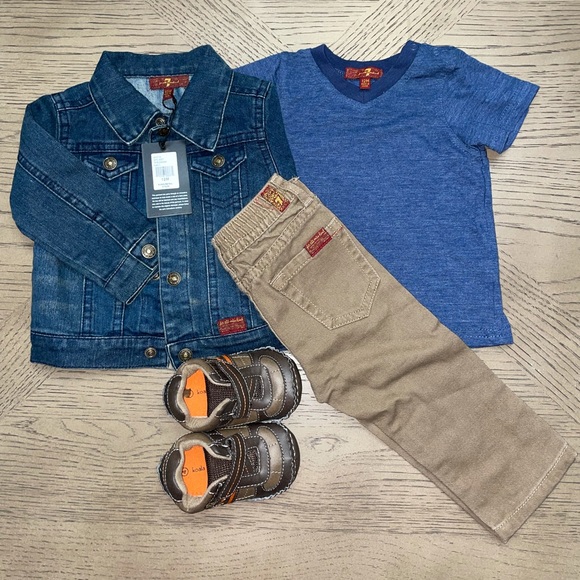 7 for all mankind 12 month baby outfit with shoes - Picture 3 of 8